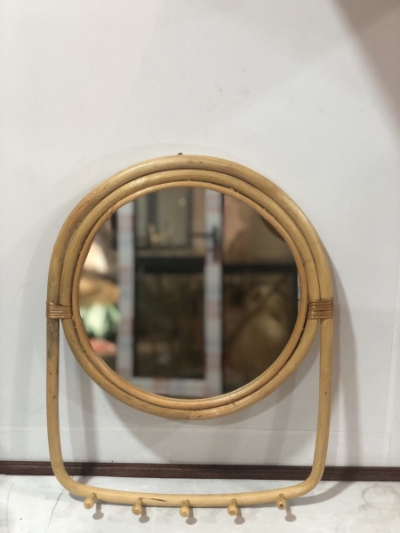 Bamboo and rattan mirror